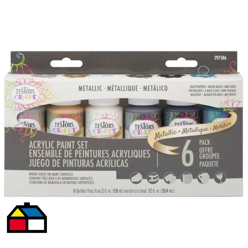 12 Tipos Set Pintura Acrílica Metálica Incluyendo 12x60ml - Temu Chile