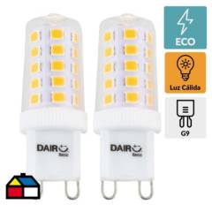 DAIRU - Pack 2 ampolletas led 3,5W G9 luz cálida