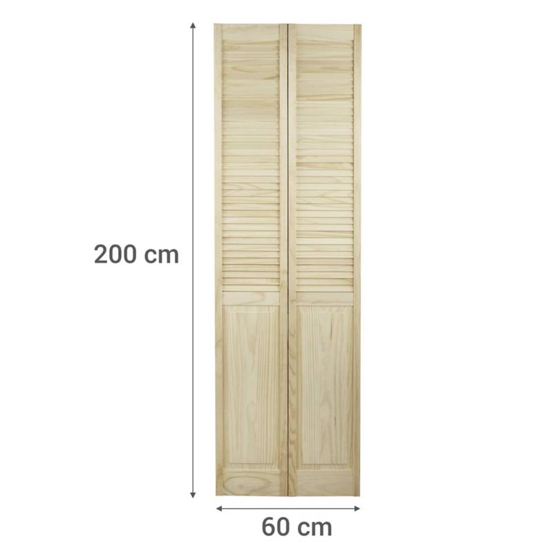 Puerta closet pino celosías 60 x 200 cm. | Sodimac Chile