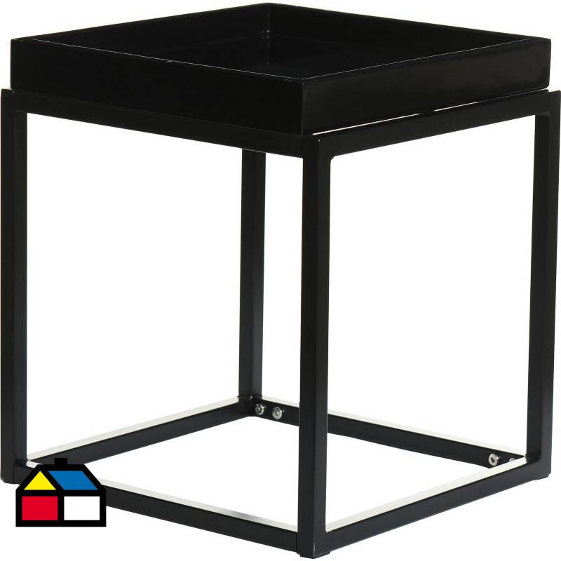 JUST HOME COLLECTION - Mesa lateral metal 40x40x46 cm negra