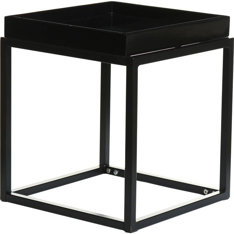 JUST HOME COLLECTION - Mesa lateral metal 40x40x46 cm negra