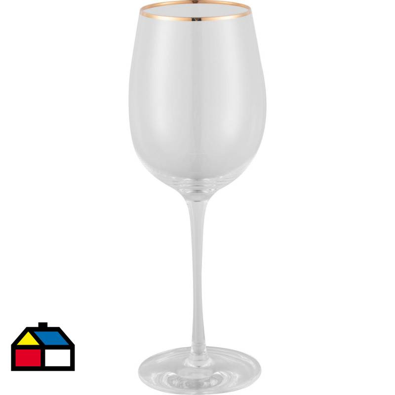 JUST HOME COLLECTION - Copa de Vino Tinto Borde Dorado 450 ml