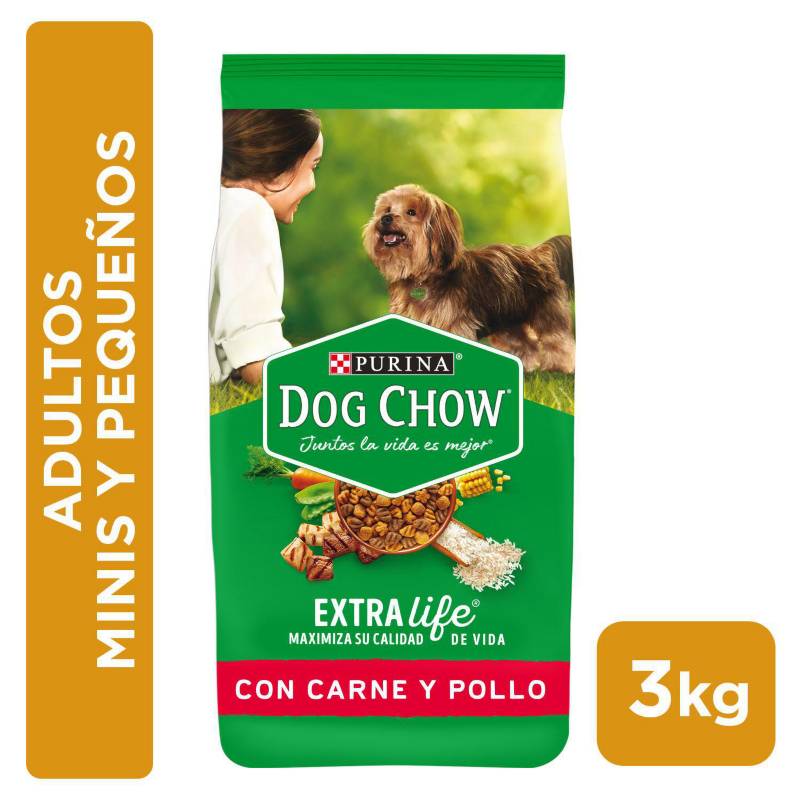 DOG CHOW - Alimento seco para perro adulto 3 kg carne y vegetales