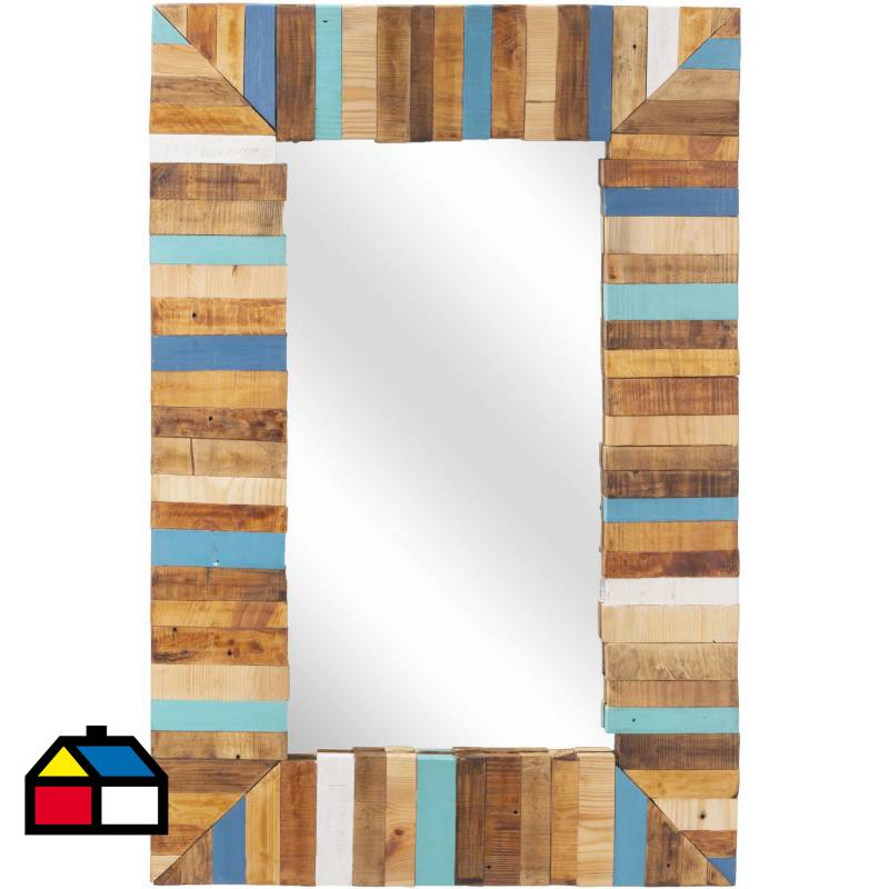 ECOPALET - Espejo madera reciclada colores 90x60cm