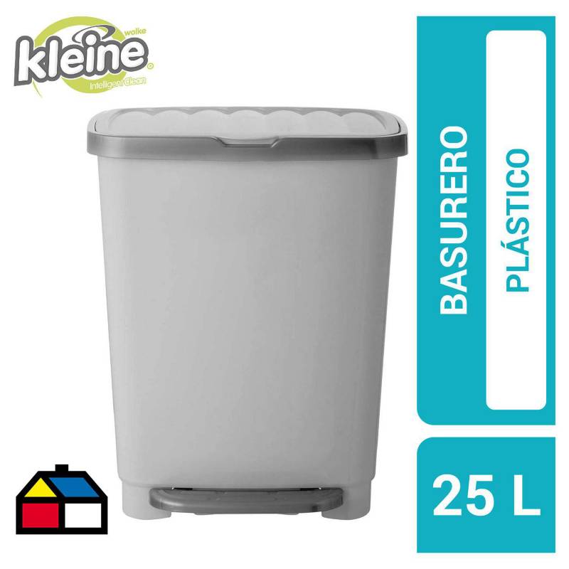 KLEINE WOLKE - Papelero de Plástico 25 Lts Gris