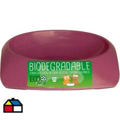 DECOGREEN - Plato de comida para mascota grande biodegradable Morado.