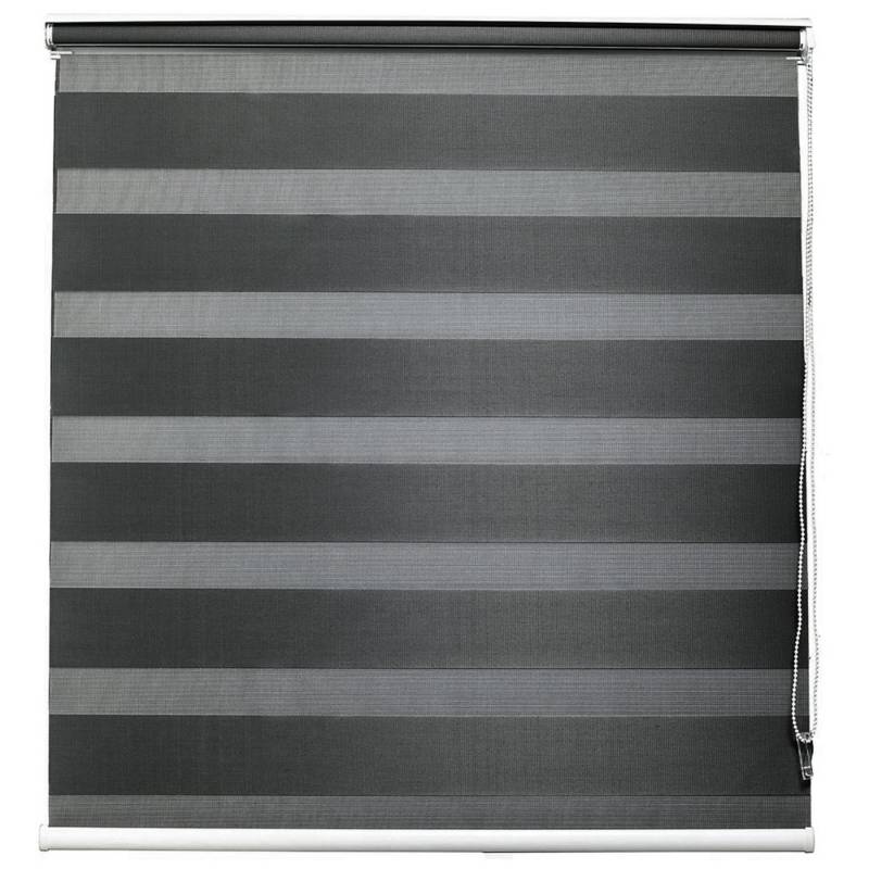 JUST HOME COLLECTION - Cortina enrollable duo black-out 120x165 cm gris oscuro