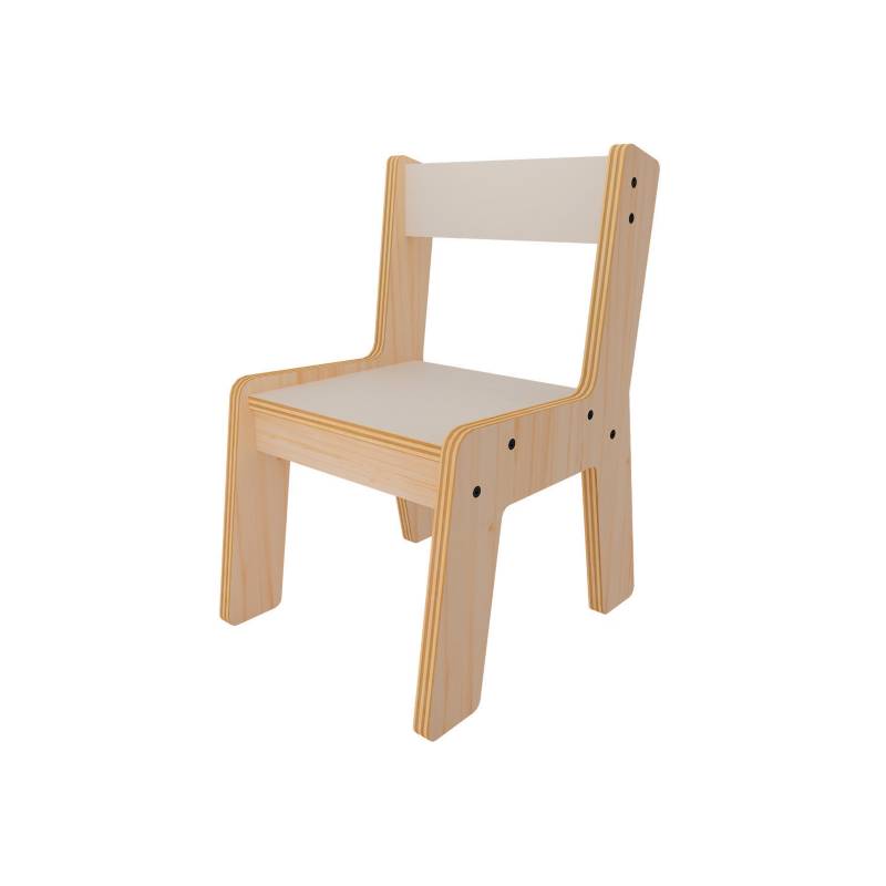 Silla infantil de madera 55 x 33 x 26 cm, silla para niños de madera  natural con reposapiés