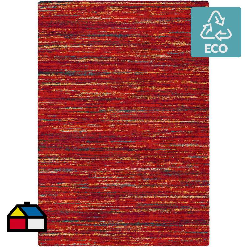 JUST HOME COLLECTION - Bajada de cama shaggy sherpa colores 69x115 cm rojo