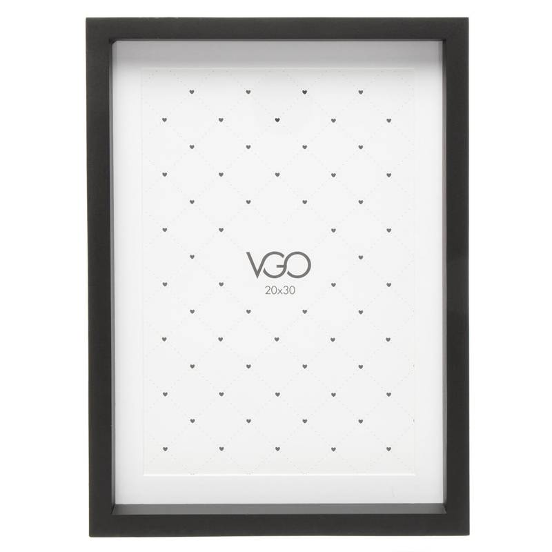 VGO - Marco de fotos 10x15 madera tipo box negro