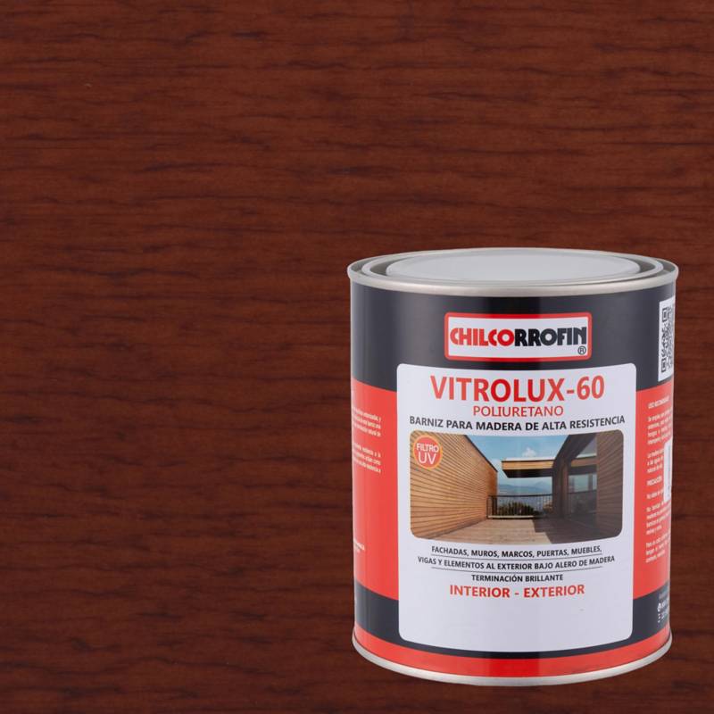 CHILCORROFIN - Barniz para madera brillante 1/4 gl roble oscuro