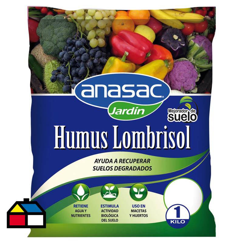 ANASAC - Mejorador de Suelo Humus Lombrisol 1 kg bolsa