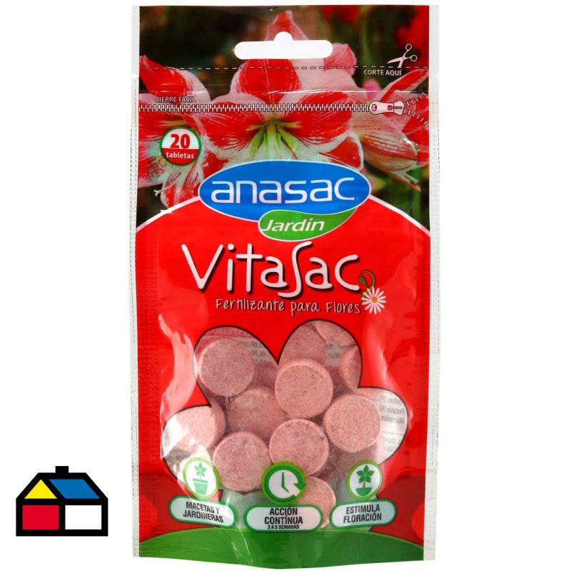 ANASAC - Fertilizante para flores Vitasac 20 unidades pastillas