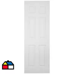 MULTIMARCA - Puerta HDF 6 Paneles de prepintada color blanco