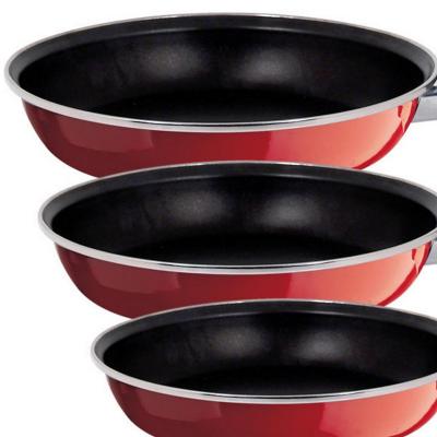 Set Juego 3 Sartenes Magefesa Coral Acero 18 20 24 Cm Color Rojo