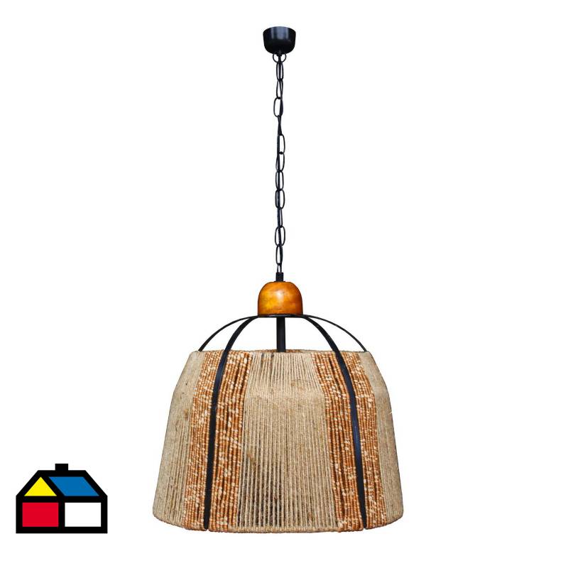 CAROLD STEVENS - Lámpara colgante natural madera 1 luz E27