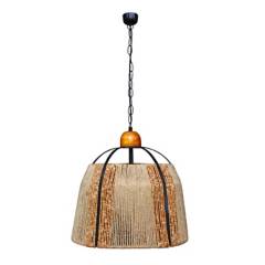 CAROLD STEVENS - Lámpara colgante natural madera 1 luz E27