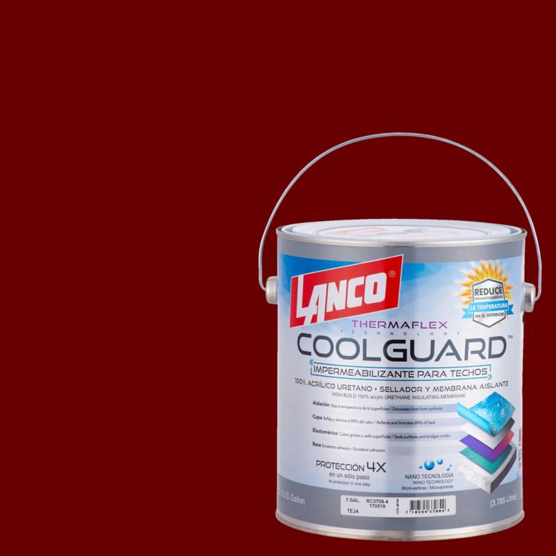 LANCO - Sellador para techos coolguard 1 galon rojo