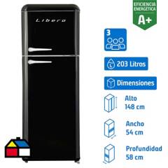 LIBERO - Refrigerador frío directo 203 litros Retro Style