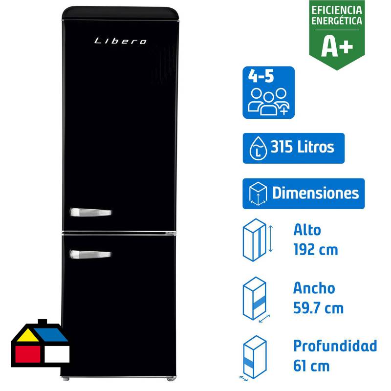 LIBERO - Refrigerador Bottom Freezer Frío Directo 300 Litros Negro LRB-310DFNR