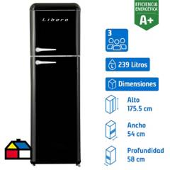 LIBERO - Refrigerador frío directo 239 litros Retro Style