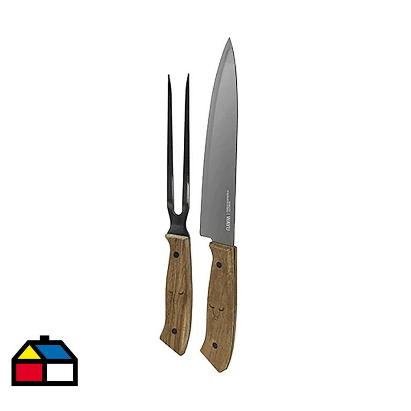 WAYU - Cuchillo + tenedor acero inoxidable