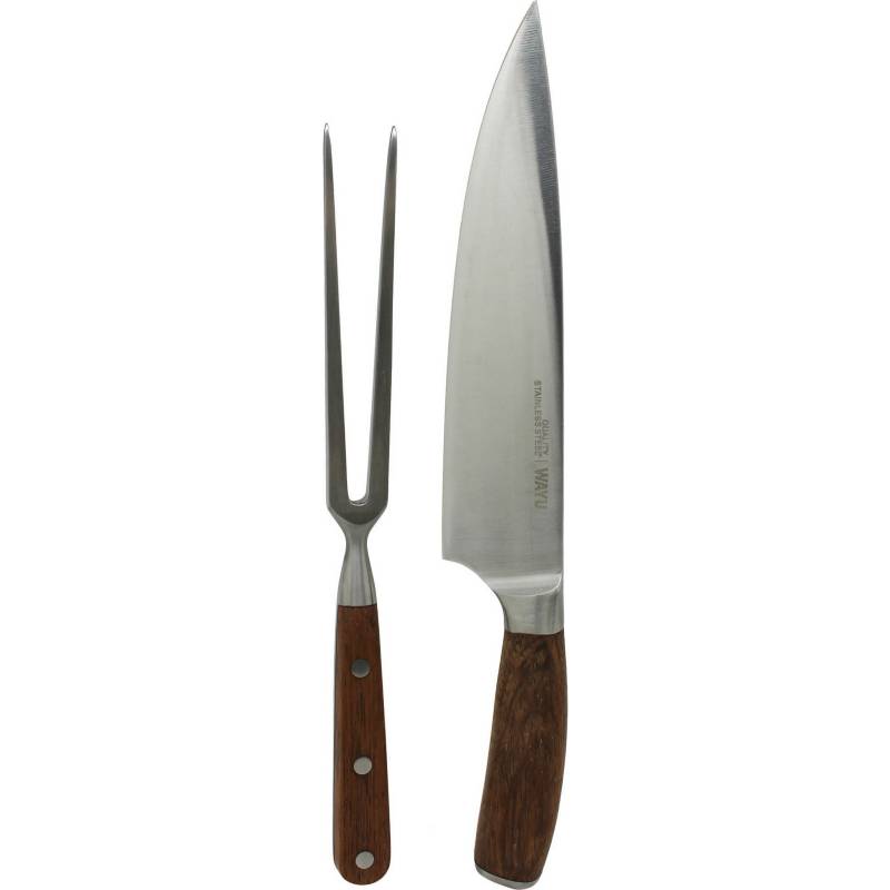 WAYU - Cuchillo + tenedor acero inoxidable