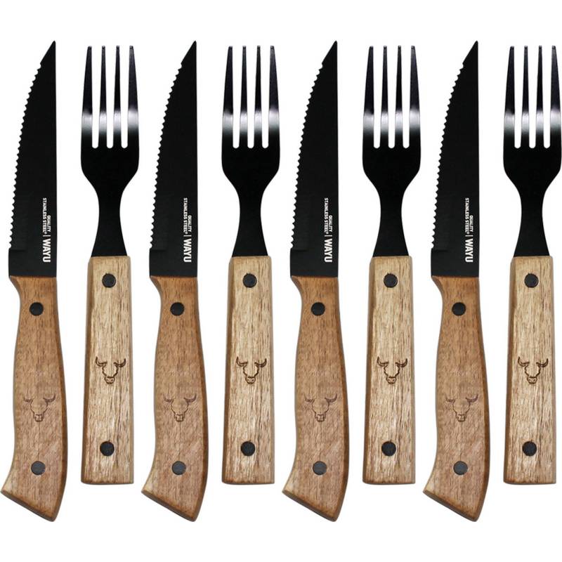 WAYU - Set cuchillos + tenedores 8 piezas