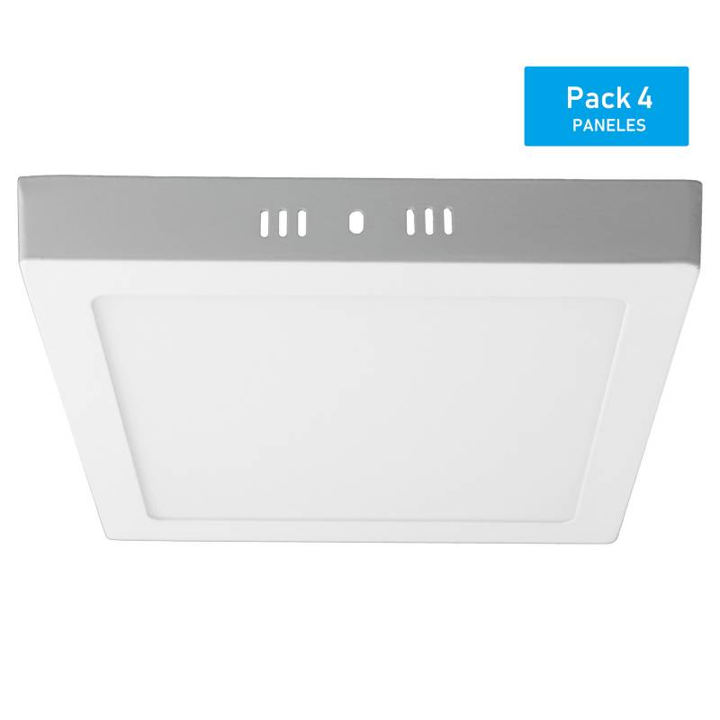 DRL - Pack panel LED sobrepuesto cuadrado 18 W  luz día - 4 unidades