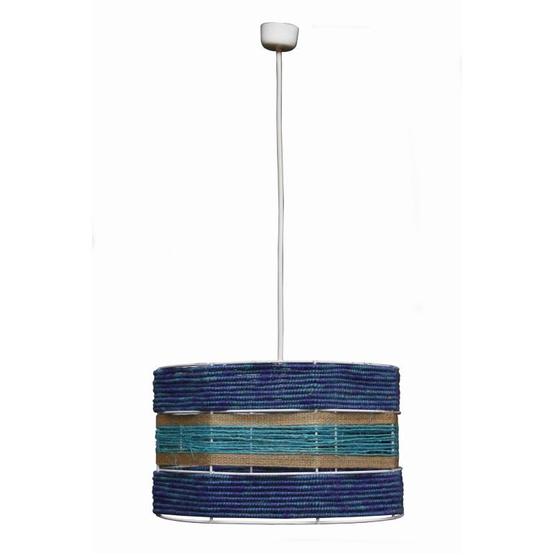 CAROLD STEVENS - Lámpara colgante tambor blue m fibras naturales 1 luz E27