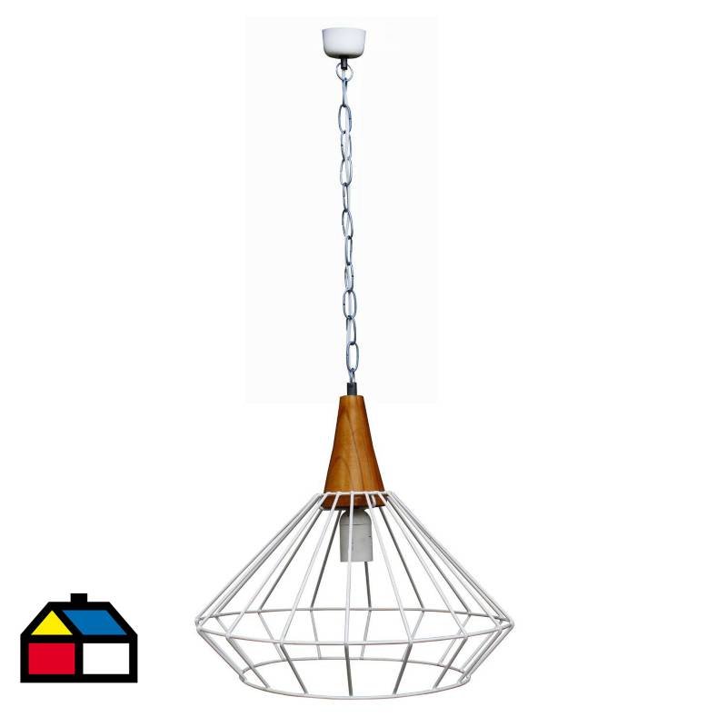 CAROLD STEVENS - Lámpara colgante cono blanca metal 1 luz E27.