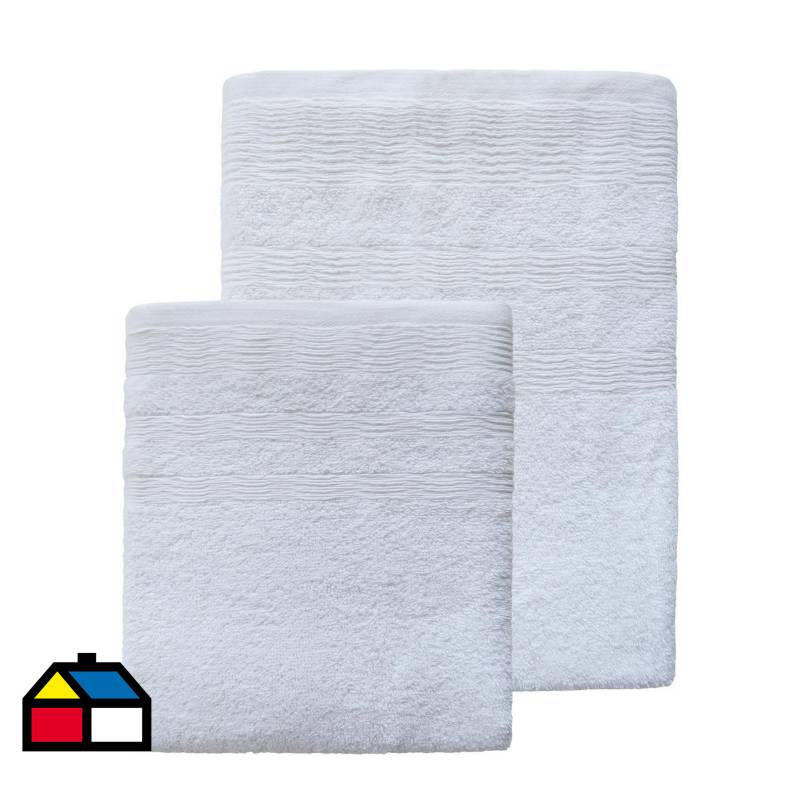 ILLUSIONS - Set toallas 500 gramos 2 piezas blanco
