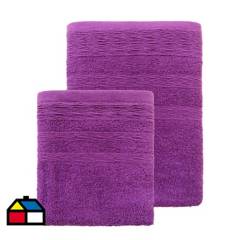 ILLUSIONS - Set toallas 500 gramos 2 piezas fucsia