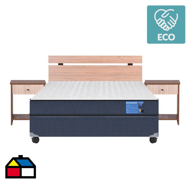 CIC - Cama americana excellence full + muebles olmo
