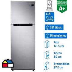 SAMSUNG - Refrigerador no frost 321 litros top mount freezer
