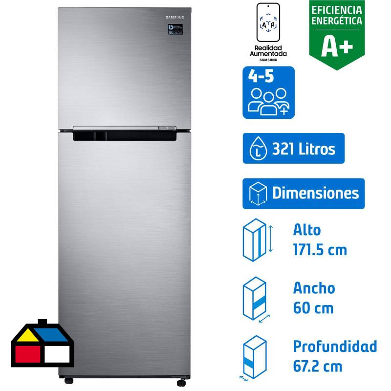 SAMSUNG - Refrigerador Top Freezer No Frost 321 Litros Elegant Inox RT32K500JS8/ZS