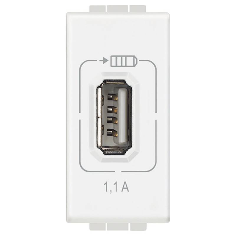 BTICINO - Cargador USB 1,1A blanco