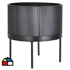 JUST HOME COLLECTION - Portavela de metal 22 cm color negro
