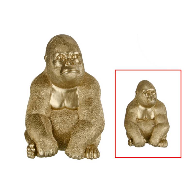 JUST HOME COLLECTION - Figura decorativo gorila dorado 12 cm