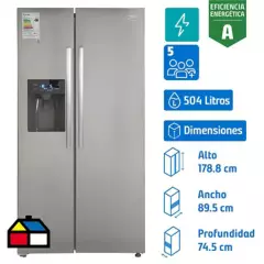 MAIGAS - Refrigerador Side by Side No Frost 504 Litros Plateado HC-660W