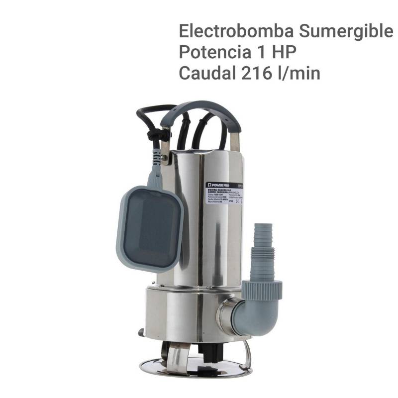 Electrobomba sumergible 1 HP agua sucia