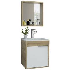 TUHOME - Espejo mueble lavamanos flotante carter 45 - duna  blanco