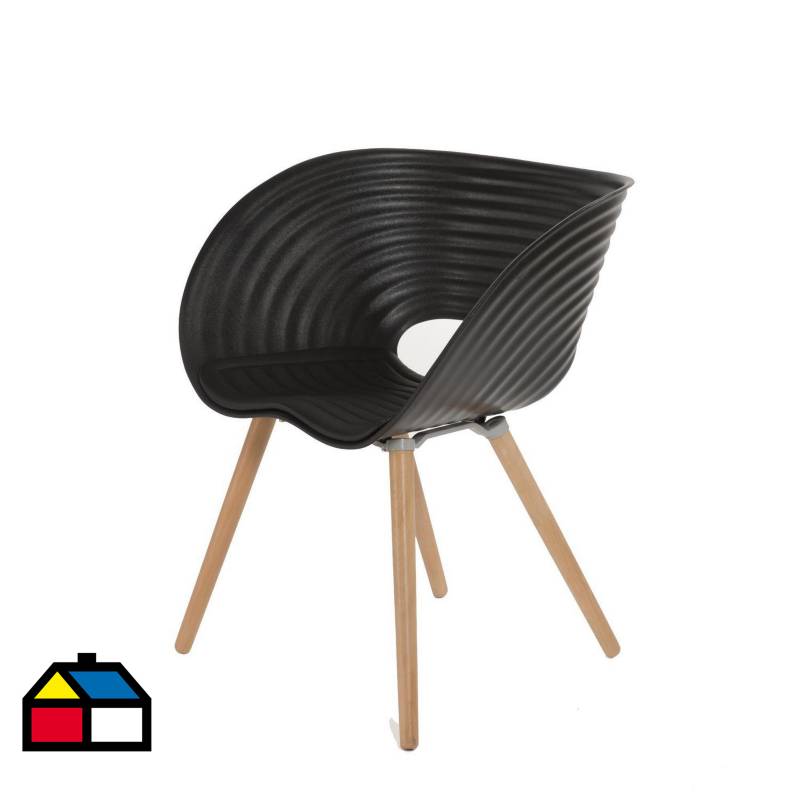 FAVATEX - Set 4 sillas 57x65x75 cm negro