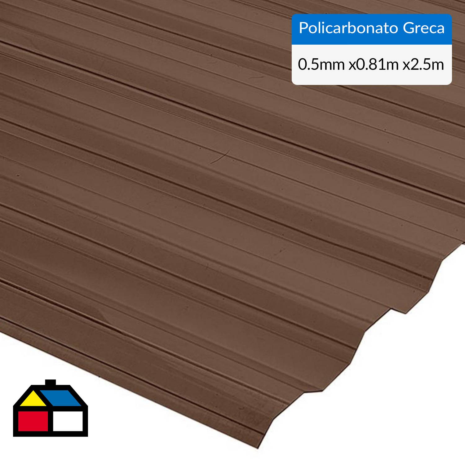 POLIC CORRUGAL GRECA 0,,81X3X0,5MM BRONCE en Policarbonato industrial,  Policarbonatos