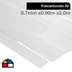 FEMOGLAS - Plancha policarbonato premium 5V transparente 0.7mmx0.90mx2.0m