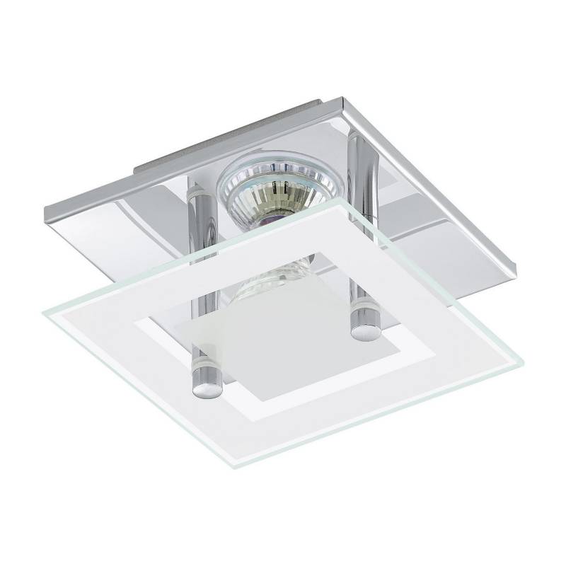 EGLO - Lámpara de techo acero vidrio Almana 1 luz GU10 3W