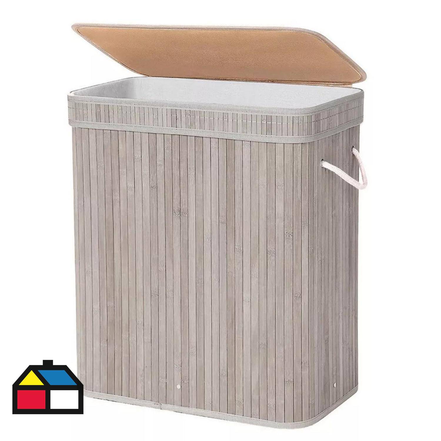 Cesta plegable de madera de bambú para la ropa sucia con tapa, cesta de  almacenamiento de ropa sucia con forro integrado (1.0 color original  redondo)