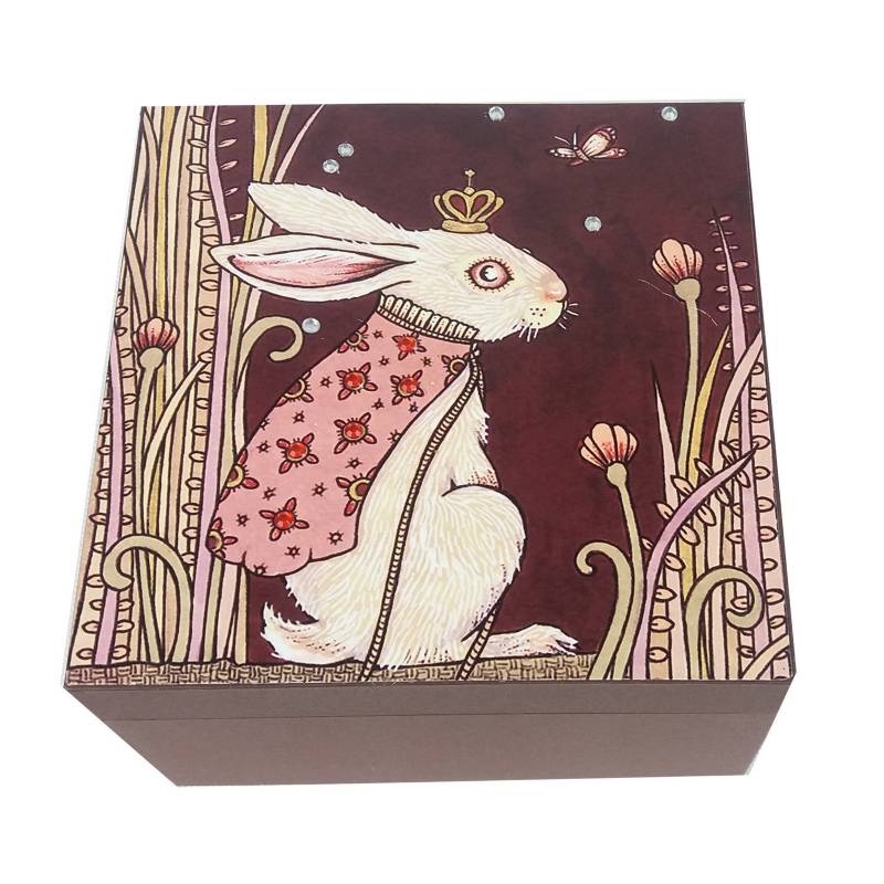 MANNO HOME - Caja decorativa conejo café 15x15x10 cm