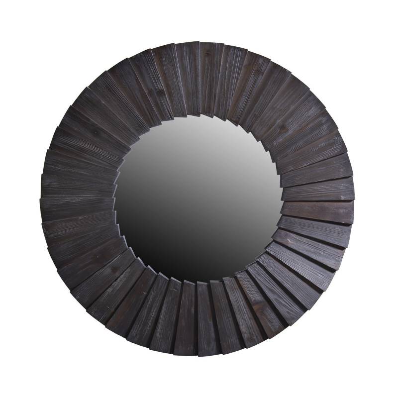 MEYA MUEBLES - Espejo redondo madera negro 98 cm