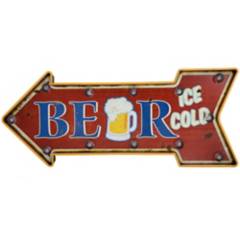 HC JUST HOME COLLECTION - Letrero led beer flecha ice bateria 2xAA